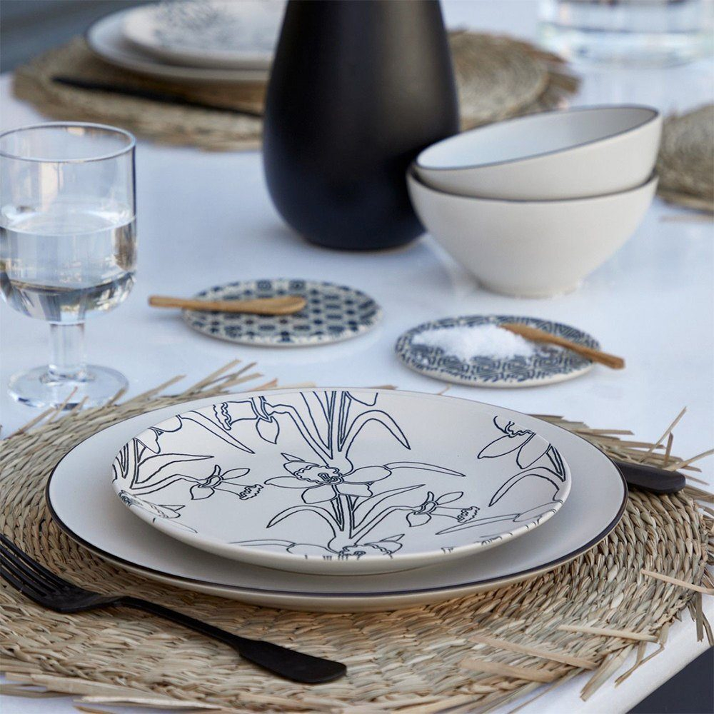 Тарелка пирожковая 11,5х1 см Costa Nova Augusta Little Garden черная