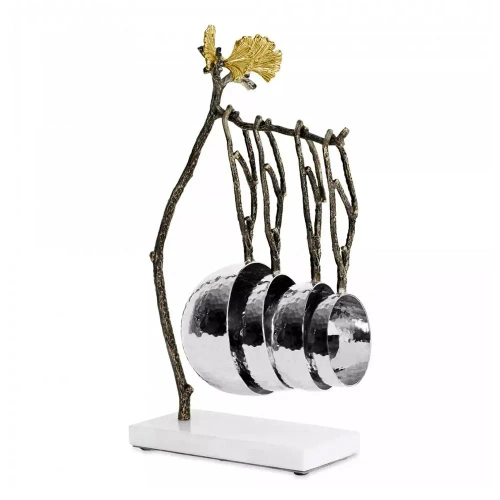 Набор мерных ложек на подставке Michael Aram Бабочки гинкго 5 предметов, сталь нержавеющая