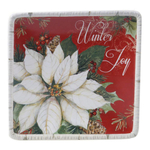 Тарелка хлебная Белая Пуансетия 15х15 см Certified Int. Зимний сад