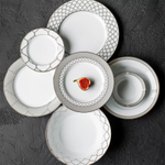 Тарелка акцентная Noritake Царский дворец, платиновый кант 23 см, фарфор
