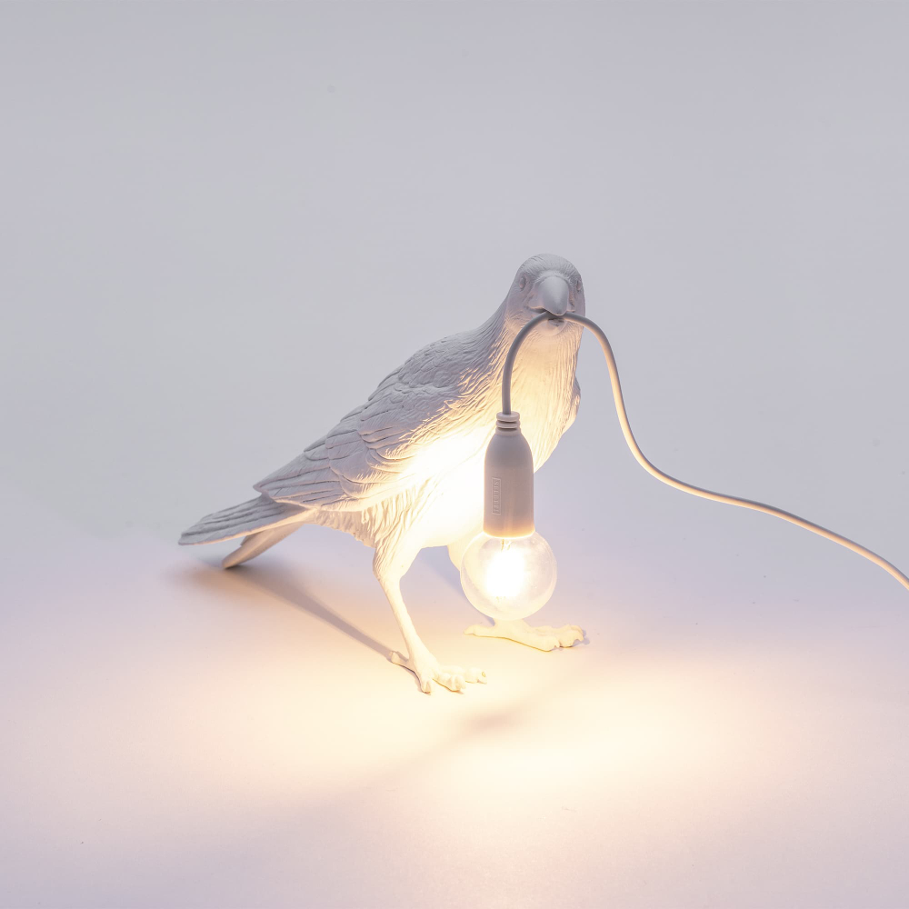 Настольная лампа Bird Waiting White, Bird Lamp, Seletti