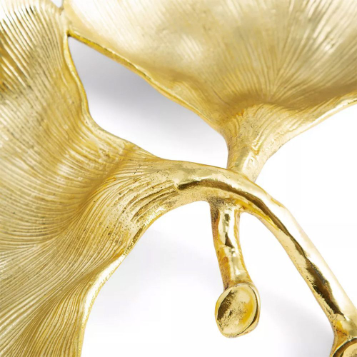 Менажница двухсекционная Michael Aram Листья гинко 25 см, латунь