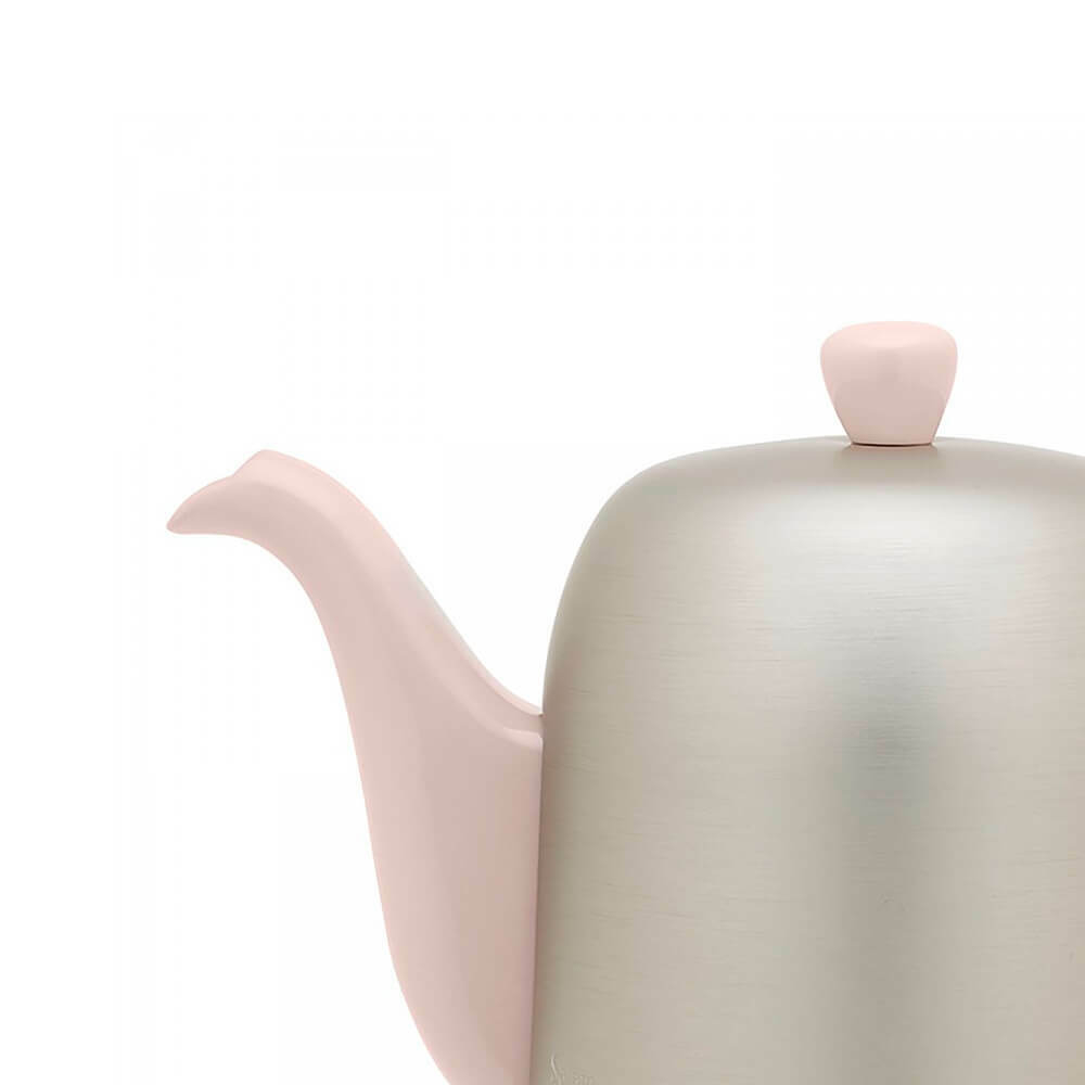 Чайник заварочный фарфоровый 900 мл, с колпаком, розовый/цинковый, 236268, Salam, Guy Degrenne