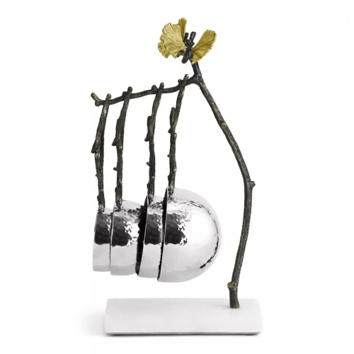 Набор мерных ложек на подставке Michael Aram Бабочки гинкго 5 предметов, сталь нержавеющая