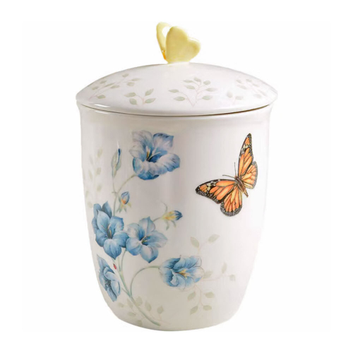 Банка с крышкой для сыпучих продуктов, 19 см, LEN-2-813478, Бабочки на лугу, Lenox