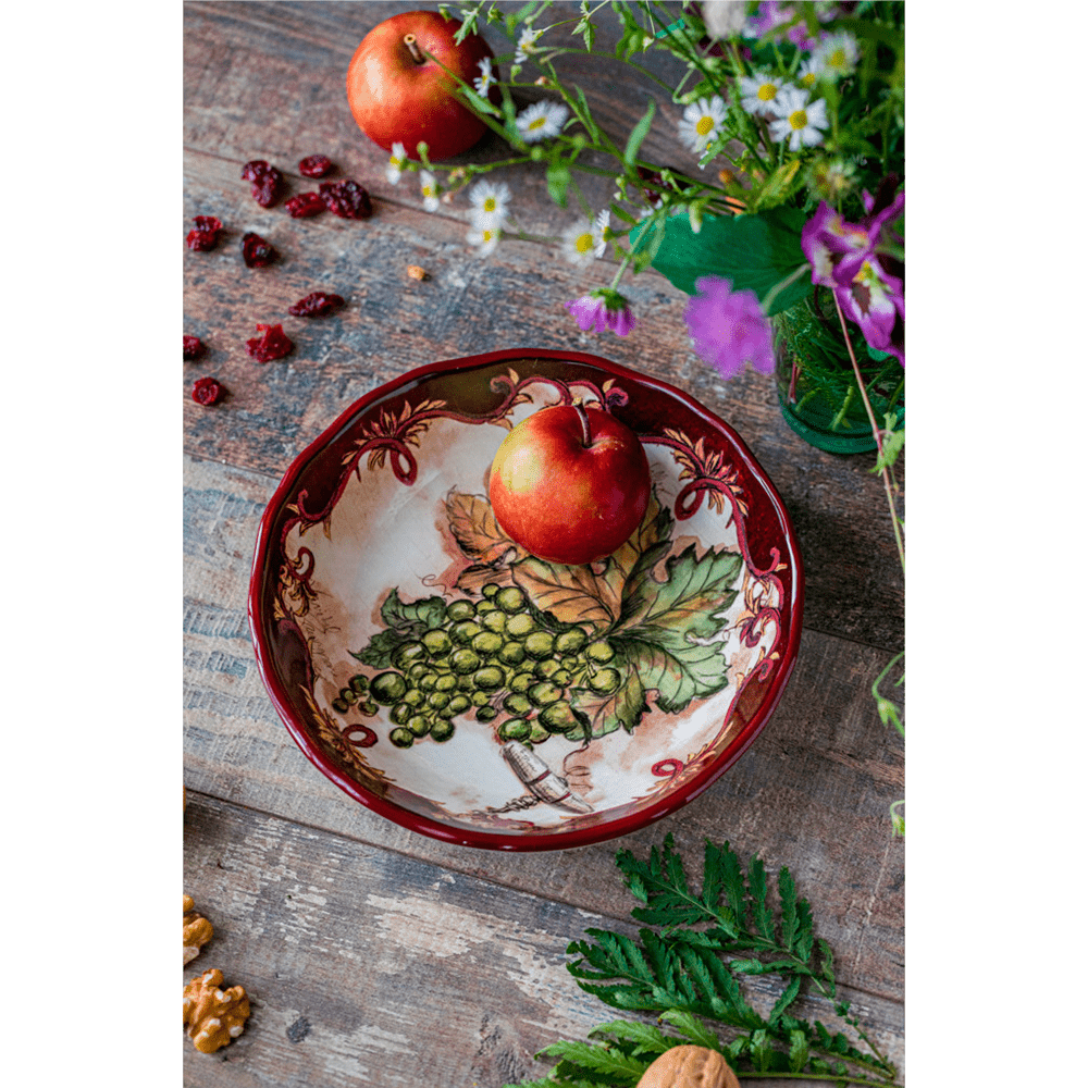 Тарелка для пасты Зеленый виноград 21 см Certified Int. Секреты Виноделов