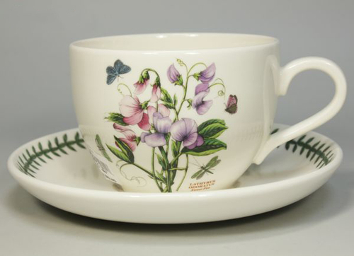 Чашка для завтрака с блюдцем Portmeirion "Ботанический сад. Душистый горошек" 500мл