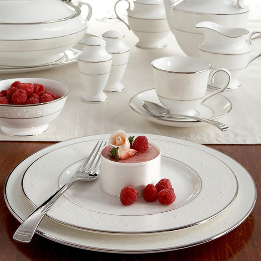Тарелка акцентная 23 см, фарфор, LEN6141030, Чистый опал, Lenox