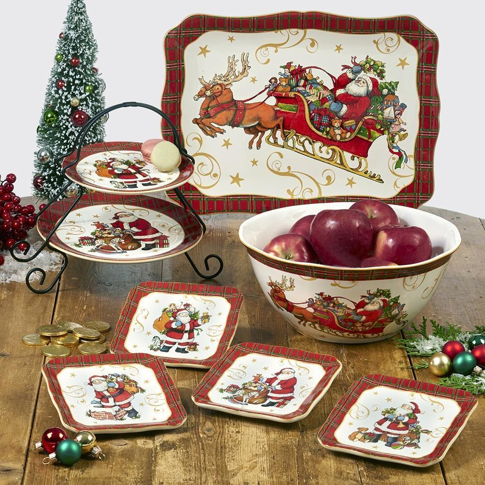 Тарелка десертная Мешок подарков 15х15 см Certified Int. Винтажный Санта