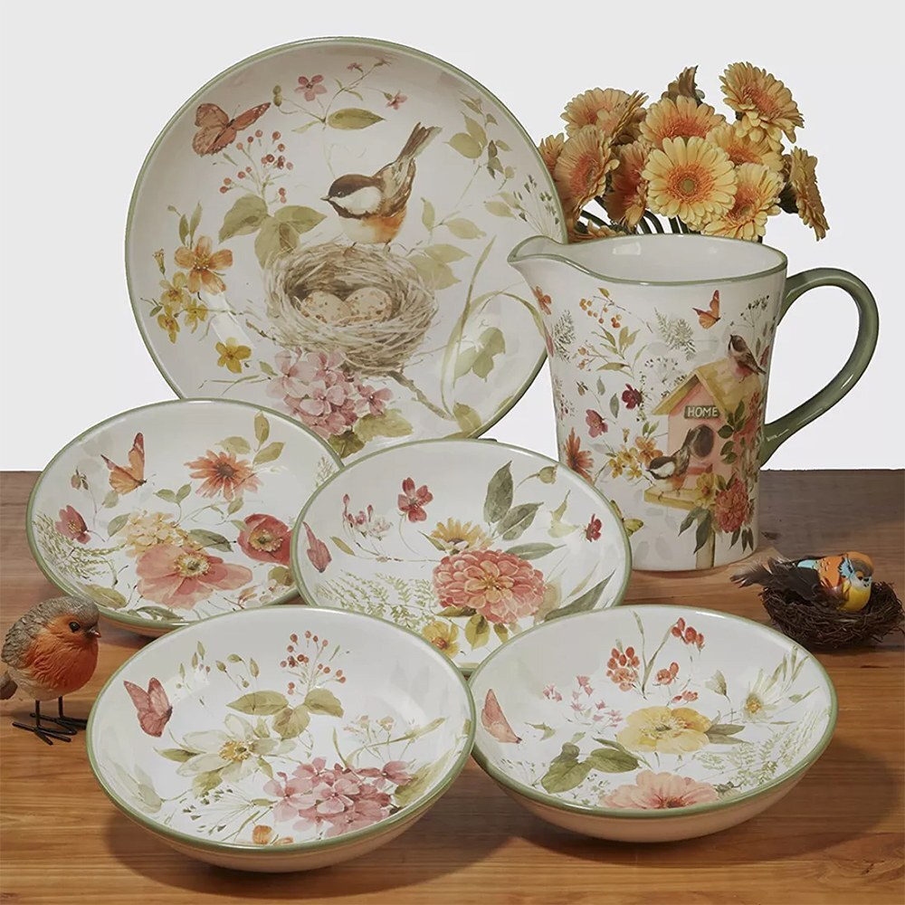 Тарелка суповая 23 см Certified Int. Песня природы, «Флоксы»