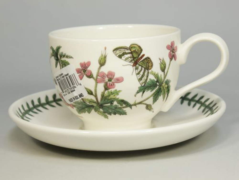 Чашка чайная с блюдцем Portmeirion "Ботанический сад. Герань" 280мл