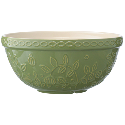 Миска для смешивания с узором Ягоды Тайги, 2,5 л, зелёная, Tkano