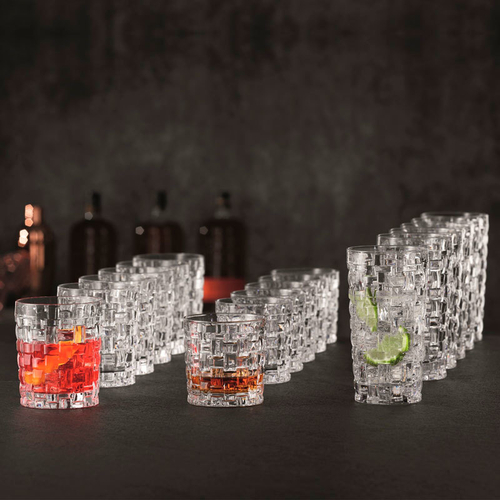 Набор хрустальных стаканов 18 шт, 6 стаканов 252 мл, 6 стаканов 330 мл, 6 высоких стаканов 395 мл, Bossa Nova, Nachtmann