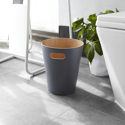 Корзина для мусора Woodrow серая, Umbra