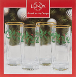 Этикет: Набор бокалов для воды 4 шт, 350 мл, "Новогодние праздники", стекло, прозрачный/зеленый, LEN849605, Holiday, Lenox