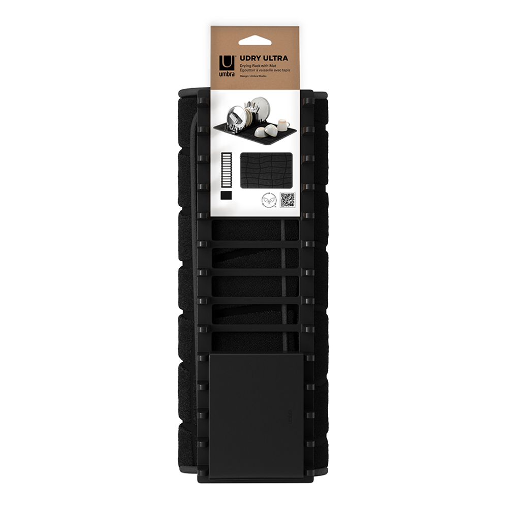 Коврик для сушки посуды Udry, 43х61 см, черный, Umbra