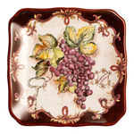 Тарелка пирожковая квадратная Красный виноград 15х15 см Certified Int. Секреты Виноделов