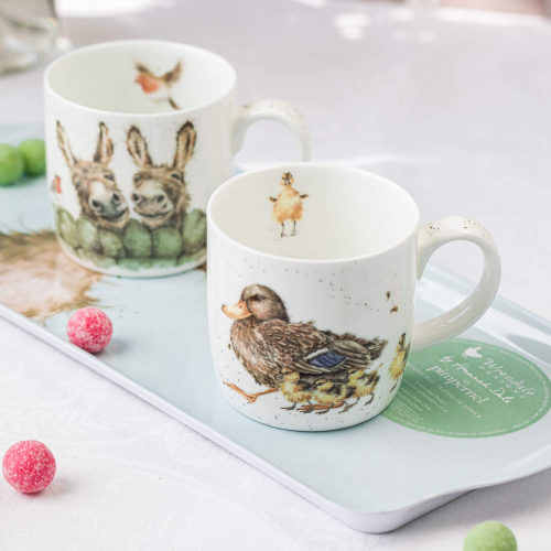 Фарфоровая кружка для чая и кофе "Забавная фауна. Утка с утятами", 310 мл, Royal Worcester