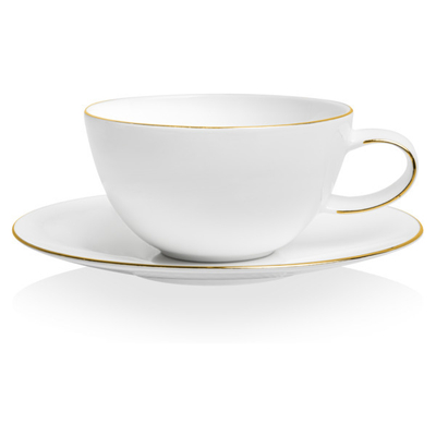 Чашка чайная с блюдцем Mix&Match "Синергия.Золотой кант" 250мл