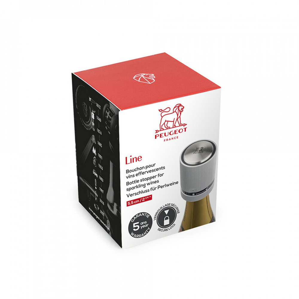 Пробка для шампанского, серебристая, Line, Peugeot Vin