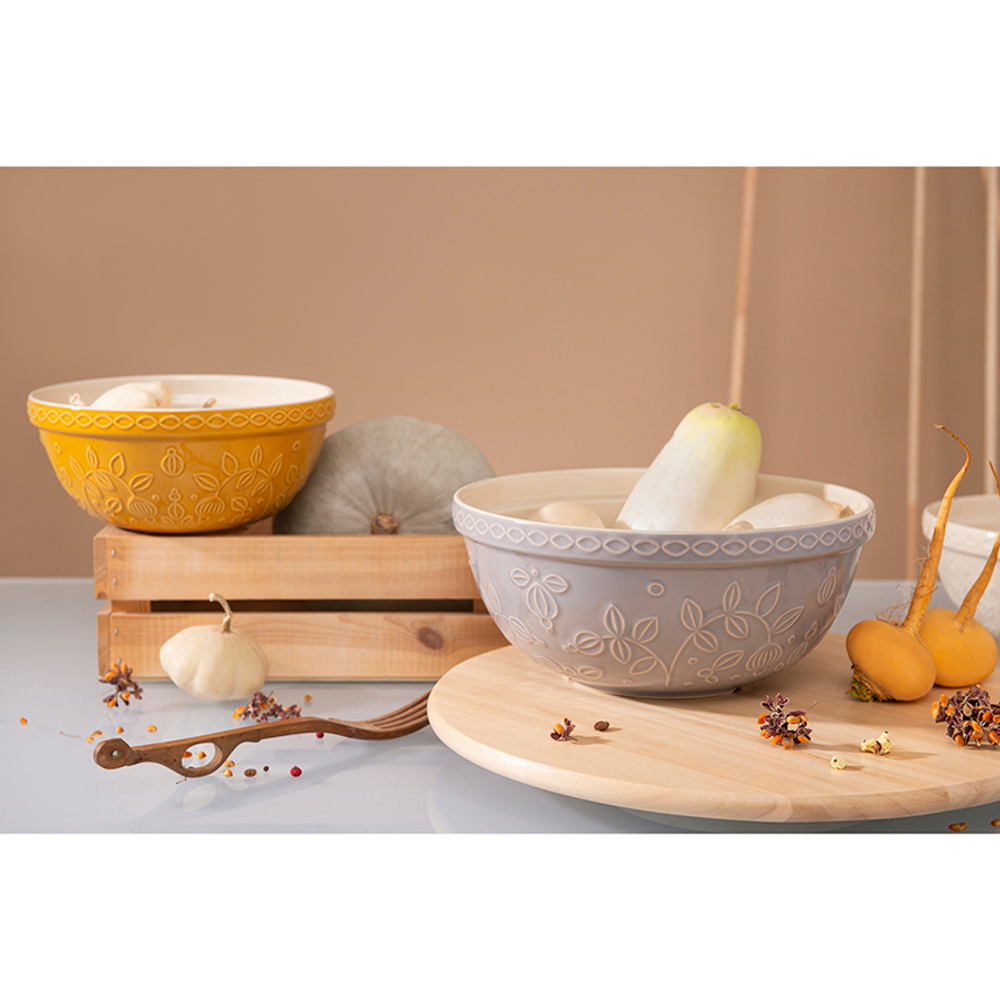Миска для смешивания с узором Ягоды Тайги, 1,5 л, зелёная, Tkano