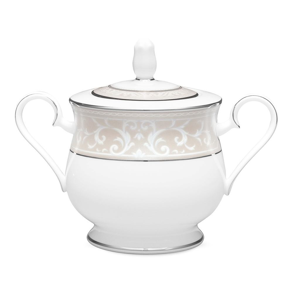 Сахарница Noritake Монтвейл Платиновый кант 300 мл, фарфор костяной