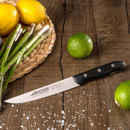 Универсальный нож 15 см, из прокатной высокоуглеродистой нержавеющей стали, пластиковая рукоять, черный, 1507, Maitre, Arcos