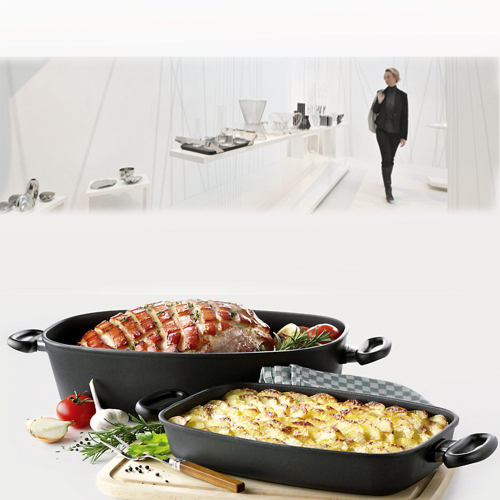 Алюминиевая утятница  с антипригарным покрытием с крышкой AMT 3321, 5.5 л, Frying Pans, АМТ