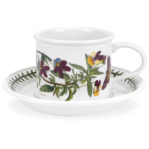 Чашка для завтрака с блюдцем Portmeirion "Ботанический сад. Фиалка трехцветная" 260мл