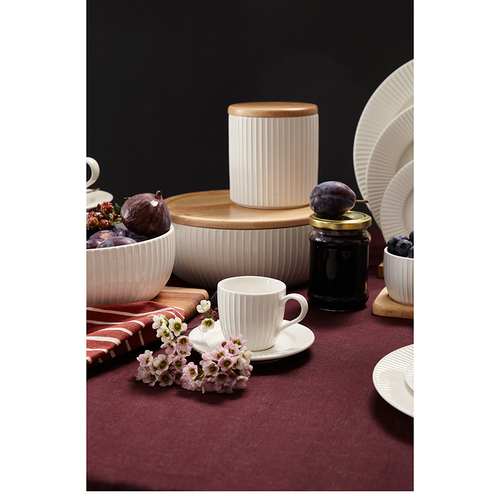 Салатник с крышкой из каучукового дерева Soft Ripples, Dual Glazing, 22 см