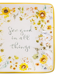 Тарелка пирожковая квадратная 15х15 см Certified Int. Подсолнухи, Смотри на жизнь проще
