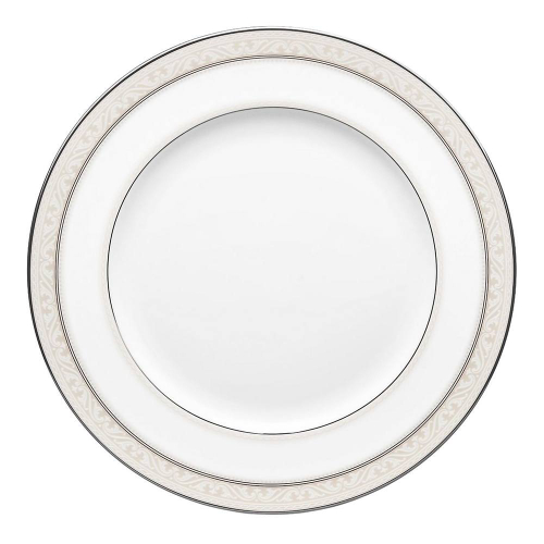 Тарелка обеденная Noritake Монтвейл Платиновый кант 27 см, фарфор костяной