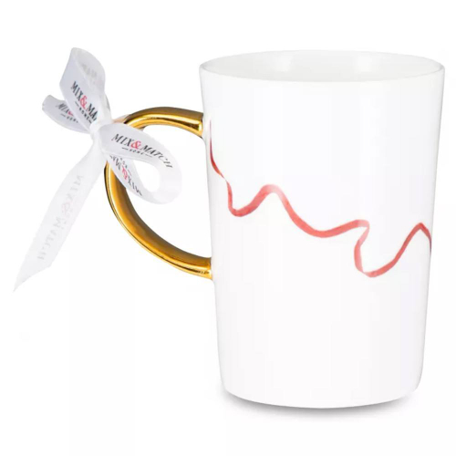 Кружка 450 мл Mix&Match Синергия Кошка милашка, золотистая ручка