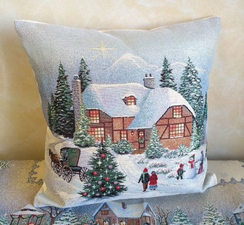 Наволочка 44x44 см, коллекция "Новогодний вечер", Le Gobelin