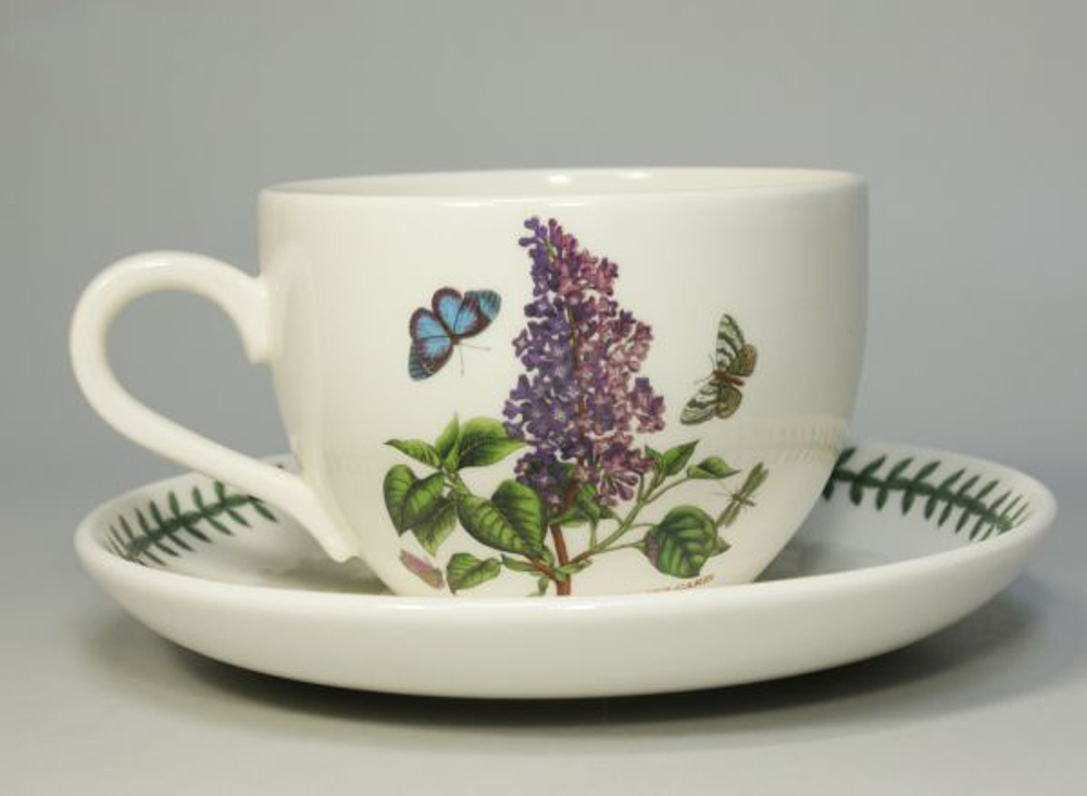 Чашка для завтрака с блюдцем Portmeirion "Ботанический сад. Сирень" 500мл