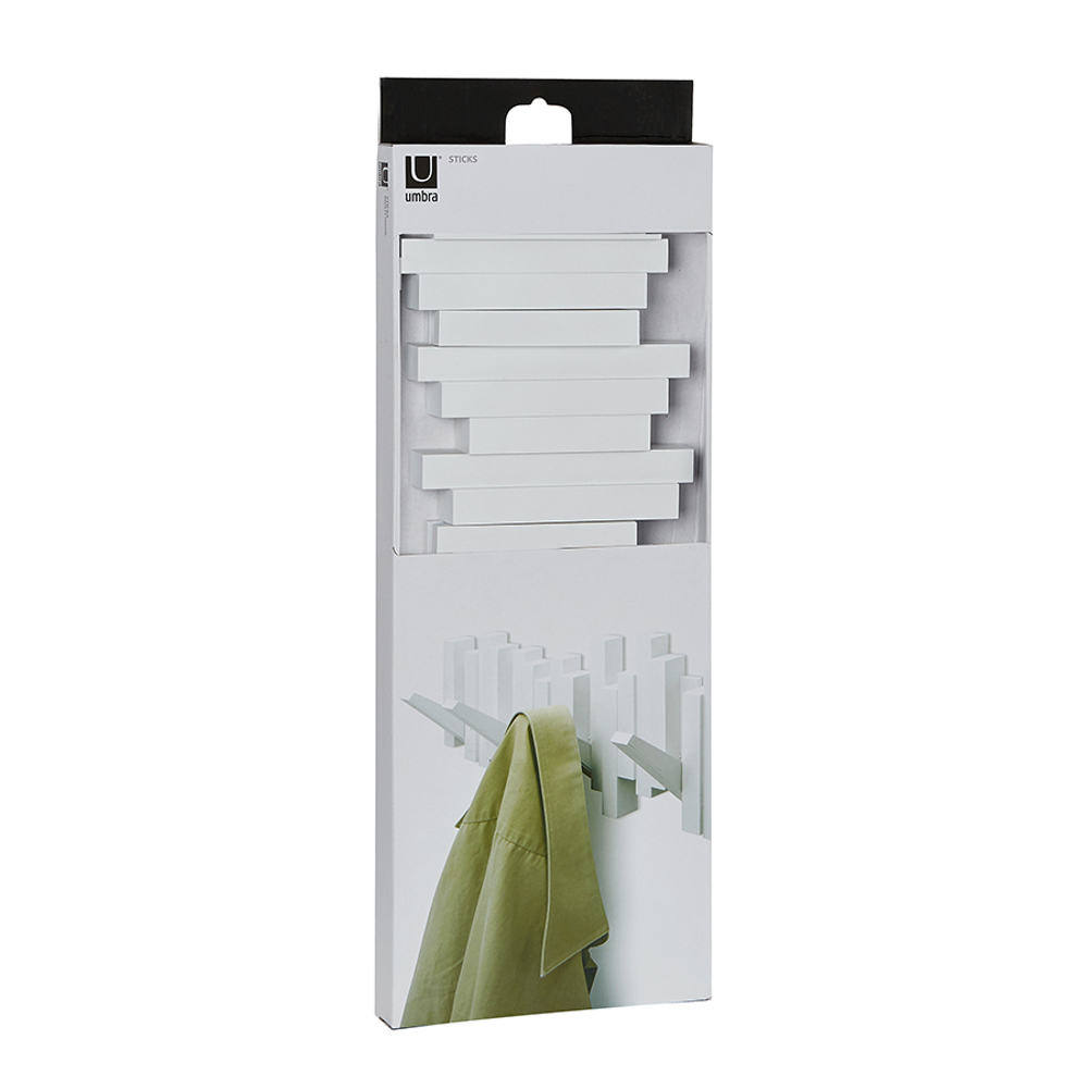Вешалка настенная Sticks белая, Umbra