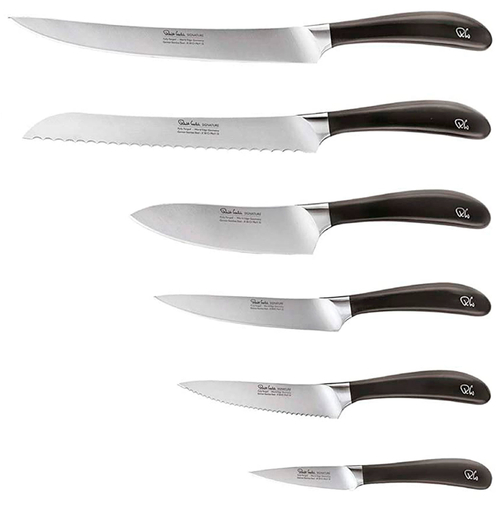 Набор 6 ножей и точилка в подставке, Signature Knife, Robert Welch