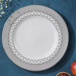 Тарелка закусочная Noritake Царский дворец, платиновый кант 21 см, фарфор