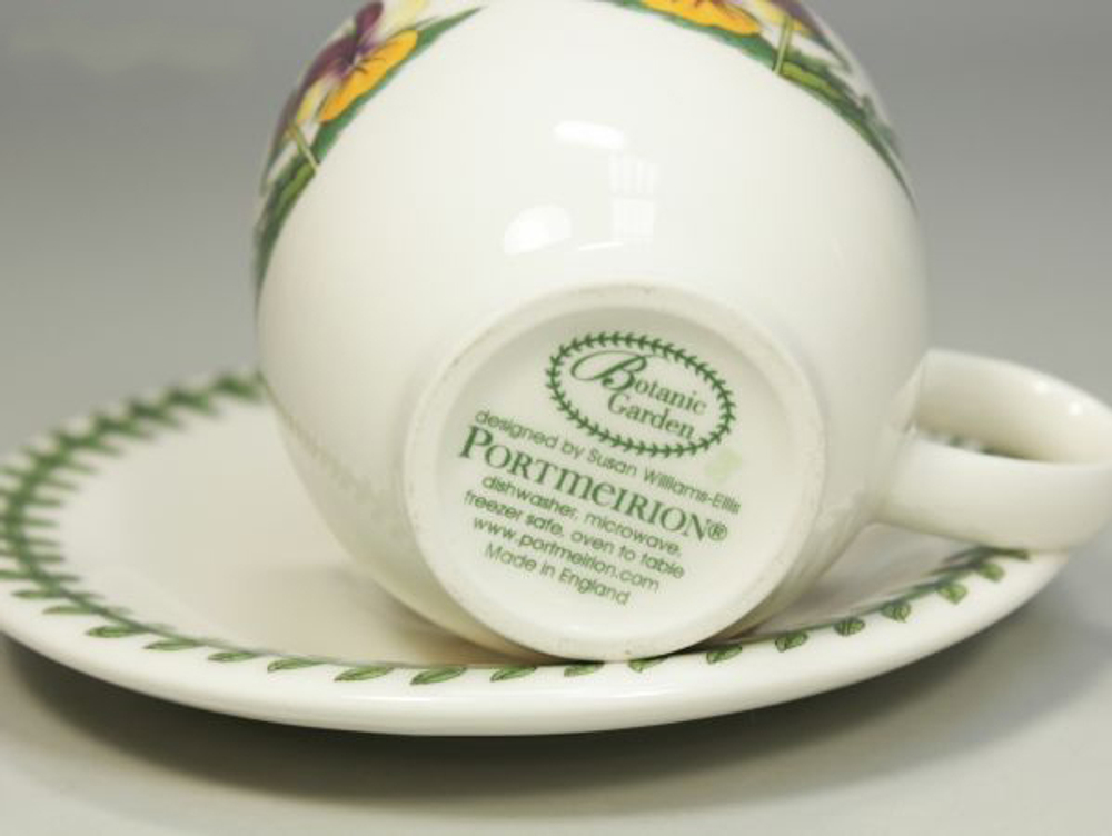 Чашка для эспрессо с блюдцем Portmeirion "Ботанический сад. Фиалка трехцветная" 100мл
