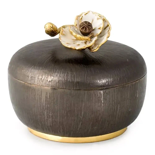 Чаша для конфет с крышкой Michael Aram Анемоны 10 см, сталь нержавеющая