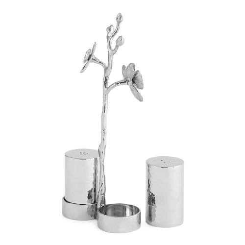 Набор солонка и перечница Michael Aram Белая орхидея 21 см, сталь нержавеющая