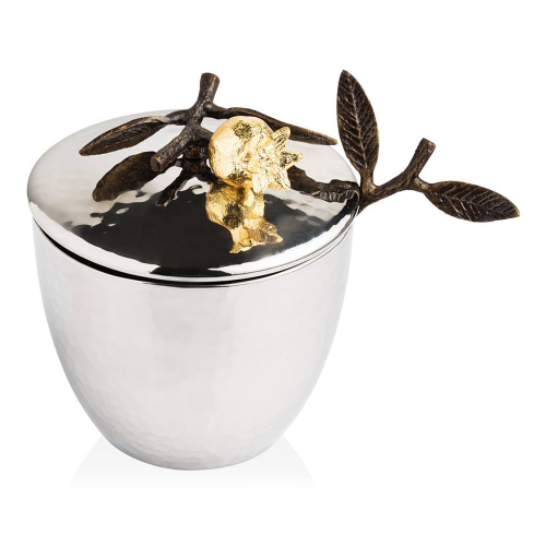 Сахарница с ложкой Michael Aram Гранат 11 см, сталь, оксидирование, золотая краска