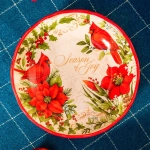 Тарелка суповая 23 см Certified Int. Красочная зима красная