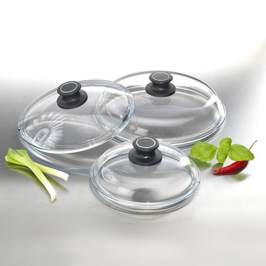 Крышка стеклянная для посуды AMT024, 24 см, Glass Lids, AMT Gastroguss