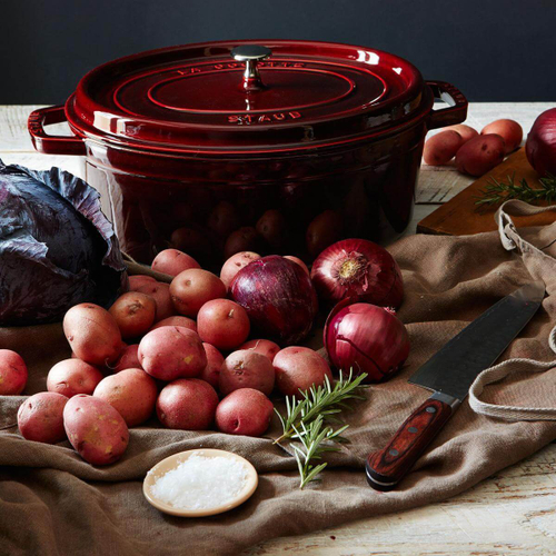 Кокот овальный, 33 см,  гранатовый, La Cocotte, Staub