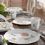 Кружка фарфоровая 354 мл, "Стрекоза", LEN891929, золото, Бабочки на лугу, Lenox