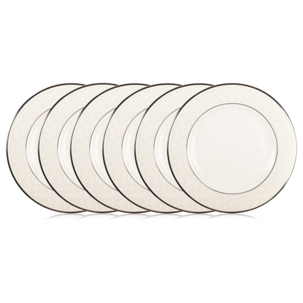 Набор закусочных тарелок 6 шт, 20,5 см, фарфор, LEN6141055-6, Чистый опал, Lenox в интернет-магазине посуды Этикет