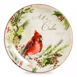 Тарелка закусочная 23 см Certified Int. Тихая ночь, Птичка