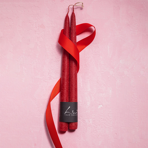 Набор свечей, 30 см, 2 шт, рубин, Рустик, Luz Your Senses