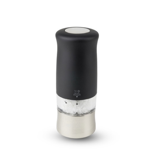 Мельница Zephir Peugeot для соли,14 см, "софт тач" чёрный, на батарейках